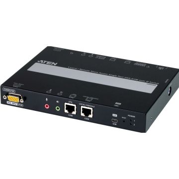 1-Port VGA KVM over IP Switch with Local or Remote Access  Virtual Media  Power/LAN Redundancy  Audio  Remote PC Rebootand RS-232 Control