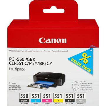 Canon PGI-550CLI-551 PGBKCMYBKGY Multi Pack - 6