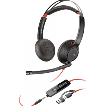 Poly Blackwire 5220 + USB-C/A Adapter - Headset