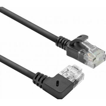 CAT6A U/UTP SLIM R-ANG BK 50CM. 1 stk