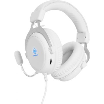 Stijlvolle gamingheadset in wit design. Massieve 57 mm elementen voor dat echt intense en ervaringsrijke spelgeluid. De kussens van de hoofdtelefoon zijn gemaakt van synthetisch leer voor een echt goed comfort, zelfs tijdens lange gamesessies. De headset