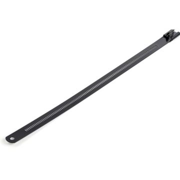 StarTech.com 9"(22cm) Metal Cable Ties, 14"(7mm) wide, 2-14"(55mm) Bundle Dia. 100lb(45kg) Tensile Strength, Nylon Coated 316 Stainless Steel, Self Locking Metal Detectable Ties, 50 Pack - Nylon 11 Coated Ties (CBMMCT)