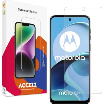 Accezz Gehard Glas Screenprotector voor de Motorola Moto G14 - Transparant