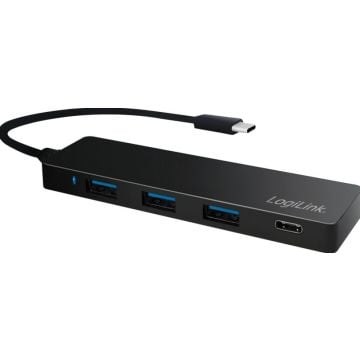 LogiLink USB 3.1 HUB 3+1-port Typee-C zwart