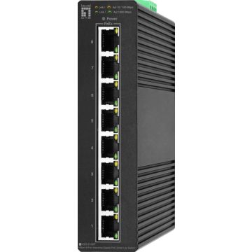 LevelOne Switch 8x GE IGS-2108P 8xPoE Outputs zwart