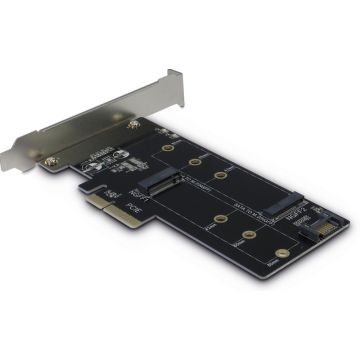 Inter-Tech Riser Card KT015 PCIe x4 -> M.2 + SATA->M.2
