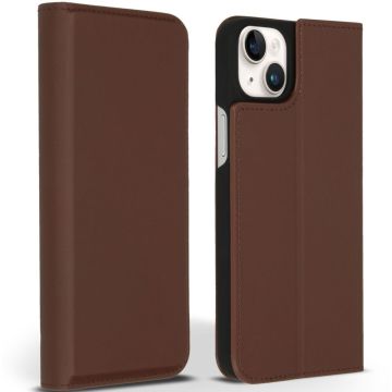 Accezz Premium Leather Slim Bookcase iPhone 14 Plus - Bruin