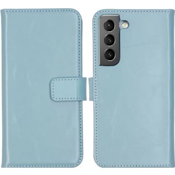 Selencia Echt Lederen Bookcase Samsung Galaxy S22 - Air Blue