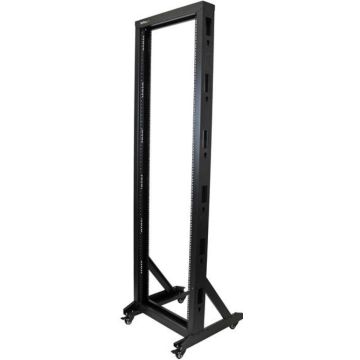 StarTech.com 42U Open Server Rack Frame met robuuste stalen constructie en zwenkwielen - Open serverkast met 2 stijlen