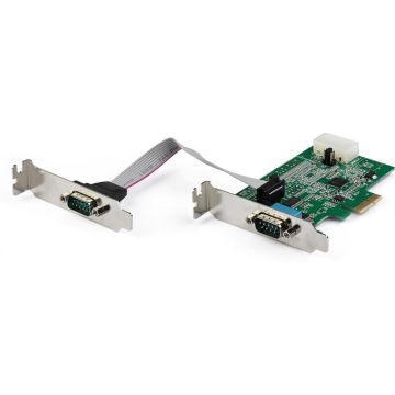 StarTech.com 2 Port PCI Express RS232 Seriële Kaart, PCIe RS232 Serial Host Controller Kaart, PCIe naar Serial DB9 Adapter Kaart, 16950 UART, Low Profile Uitbreidingskaart, Windows & Linux(PEX2S953LP) - Seriële adapter