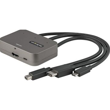 StarTech.com 3-in-1 Multiport naar HDMI Adapter - 4K 60Hz USB-C, HDMI of Mini DisplayPort naar HDMI Converter