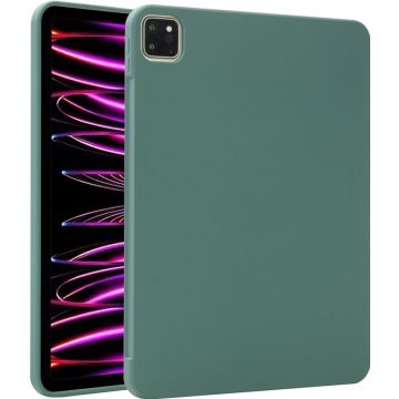 Accezz Liquid Silicone Backcover met penhouder iPad Pro 11 (2018/2020/2021/2022) - Donkergroen