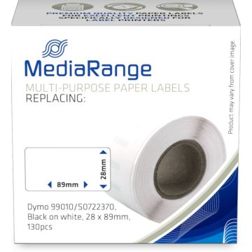 MediaRange Univ.-Papieretiketten Dymo 28x89mm 130 Stk weiß
