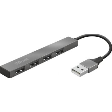 Trust Halyx Aluminium 4-Port Mini USB Hub - Hub