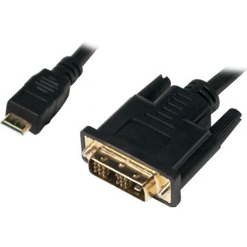 HDMI-Kabel LogiLink mini HDMI to DVI M/M 2,0m black