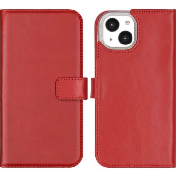 Selencia Echt Lederen Bookcase iPhone 14 - Rood
