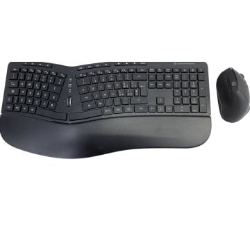 CONCEPTRONIC Wireless Keyboard+Mouse,ergo,Layout italien. zwart