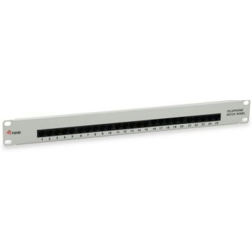 Equip Patchpanel 25x Cat3 19"" 1HE ISDN hellgrijs