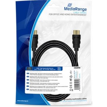 MediaRange HDMI High Speed Ethernet Anschlussk. 18Gibt/s 3m
