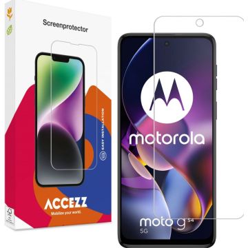 Accezz Gehard Glas Screenprotector voor de Motorola Moto G54 - Transparant