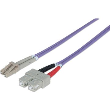 Intellinet LWL aansluitkabel LC/SC 1m Multimode OM4 lila