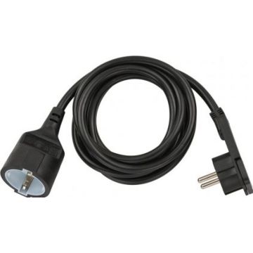 Power Extension Cable 2 m H05VV-F 3G1.5 IP20 Black