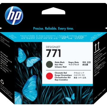 HP 771 - Matzwart, chroomrood