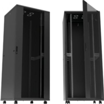 LogiLink Standschrank 32HE 800x800mm zwart vormontiert