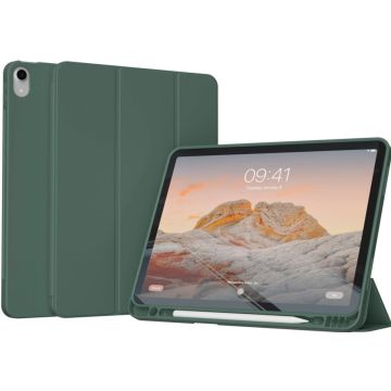 Accezz Smart Silicone Bookcase iPad Air 11 inch (2024) M2 / Air 5 (2022) / Air 4 (2020) - Donkergroen