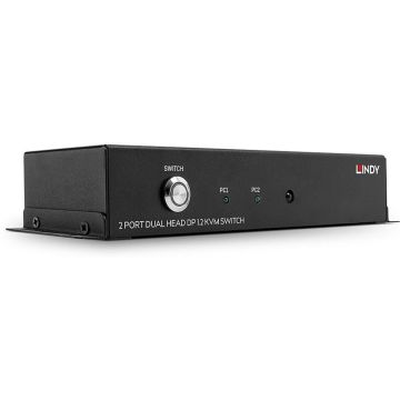 Lindy 2 Port Dual Head DisplayPort 1.2, KVM Switch