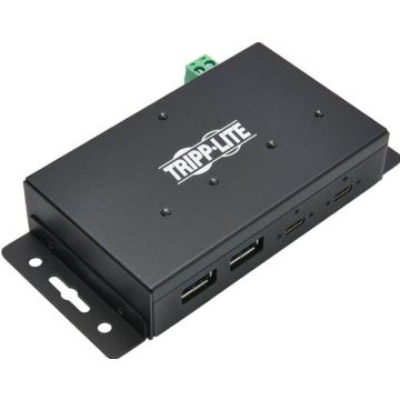 Eaton Tripp Lite series 4-Port Industrial-Grade USB 3.1 Gen 2 Hub - 10 Gbps, 2 USB-C & 2 USB-A, 15 kV ESD Immunity, Iron Housing