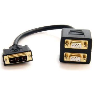 StarTech.com 1 ft  30cm DVI to Dual VGA Y Splitter Cable - DVI-I Analog to Dual VGA, 1x DVI-I (M), 2x VGA (F) (DVISPL1VV)