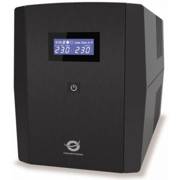 CONCEPTRONIC ZEUS USV 1500VA 900W Schuko IEC Start/LAN zwart