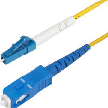 StarTech.com 10m (32.8ft) LC to SC (UPC) OS2 Single Mode Simplex Fiber Optic Cable, 9125µm, Laser Optimized, 40G100G, Bend Insensitive, Low Insertion Loss - LSZH Fiber Patch Cord (SPSMLCSC-OS2-10M)