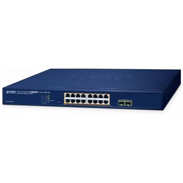 Planet 16-Port Poe+ Web Smart Switch GS-2210-16P2S