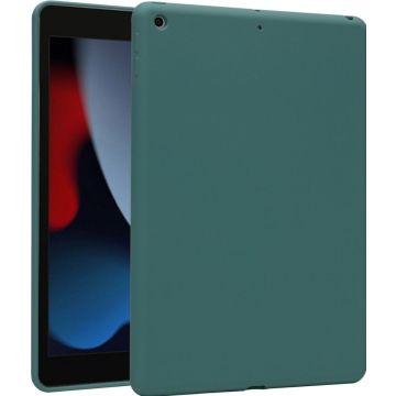 Accezz Liquid Silicone Backcover iPad 9 (2021) 10.2 inch / iPad 8 (2020) 10.2 inch / iPad 7 (2019) 10.2 inch - Donkergroen