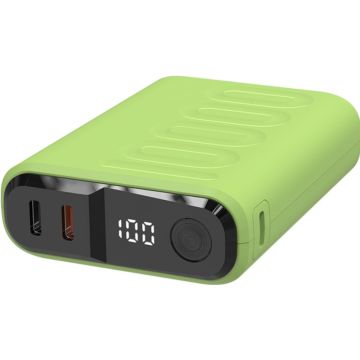 Powerbank RealPower PB-10000C PD+,3xType-C,hellgrün