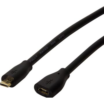 Logilink USB 2.0 verlengskabel, Micro-B, 2,0m zwart