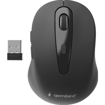 GEMBIRD muis Wireless 6 toetsen zilver-zwart