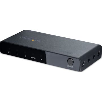 StarTech.com 2-Port 8K HDMI Switch, HDMI 2.1 Switcher 4K 120Hz8K 60Hz UHD, HDR10+, HDMI Switch 2 In 1 Out, AutoManual Source Switching, Remote Control and Power Adapter Included - 7.1 Channel AudioeARC (2PORT-HDMI-SWITCH-8K)