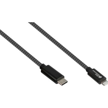 Good Connections USB2.0 Kabel C-Lightning MFI zwart. 0,5m