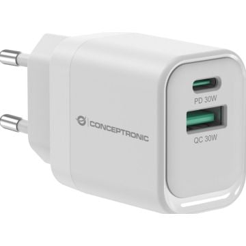 CONCEPTRONIC Lader 2Port 33W,1xUSB-C,1xUSB-A weiß