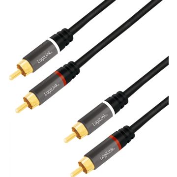 LogiLink Audiokabel 2x Cinch -> 2x Cinch RCA 1.5m, black