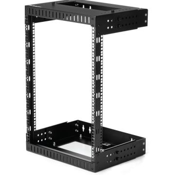 StarTech.com 15U 19" Wall Mount Network Rack, Adjustable Depth 12-20" 2 Post Open Frame Server Room Rack for AVData IT CommunicationComputer EquipmentSwitch with Cage Nuts & Screws - 15U Adjustable Rack