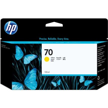HP 70 gele DesignJet inktcartridge, 130 ml, Normaal rendement, Geel, Inkt op pigmentbasis, 130 ml, 1 stuk(s)