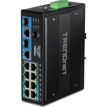 TRENDnet Switch 10-port Industrial Gbit PoE++ Din-Rail