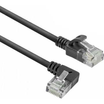 CAT6A U/UTP SLIM L-ANG BK 50CM. 1 stk