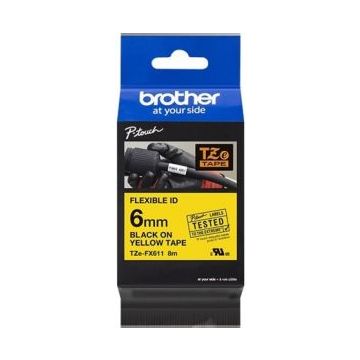 Brother TZe-FX611 - Zwart op geel