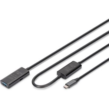DIGITUS Verlängerungskabel USB-C->USB-A St./Bu. 10G 10,00m