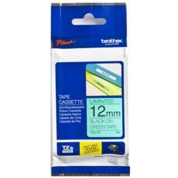 Brother TZe-731 - Zwart op groen